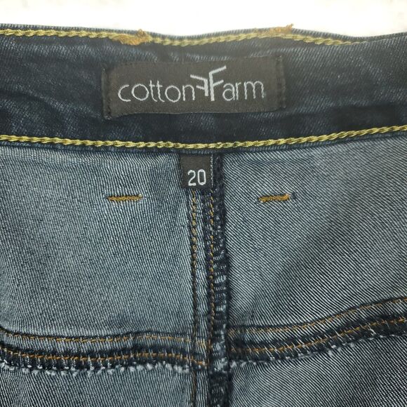 Cotton Farm Skinny Jeans Women 20 Mid Rise Blue Stretch Dark Wash 5 Pockets - Picture 8 of 13